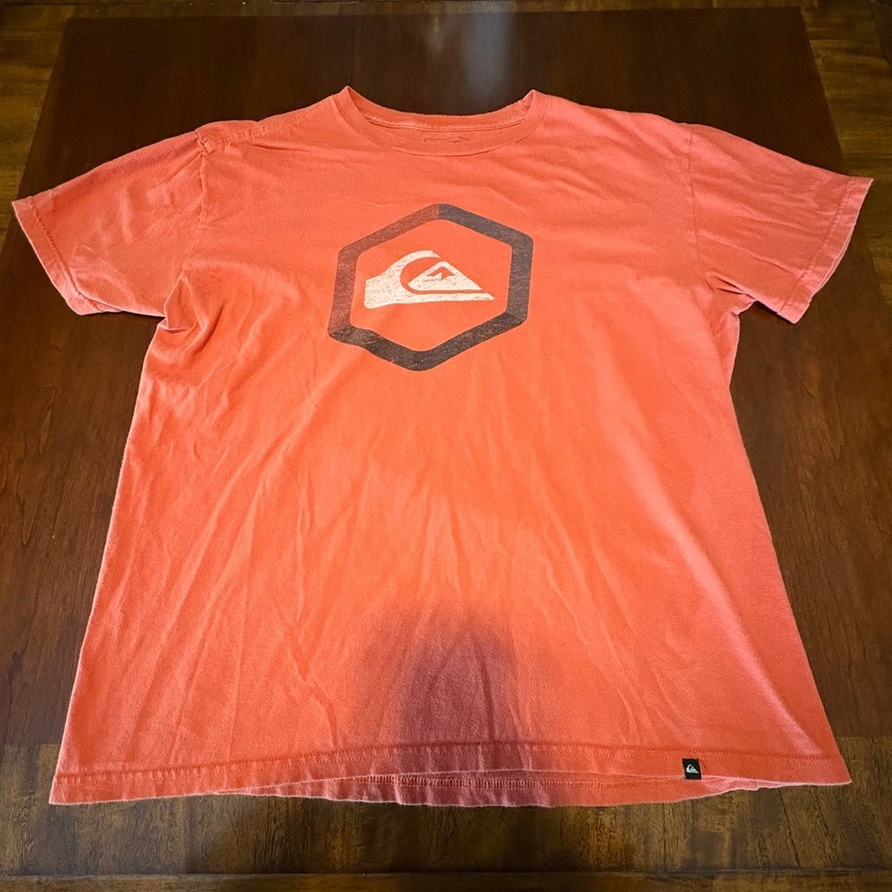 Quiksilver Logo Graphic‎ Tee Coral Orange Large